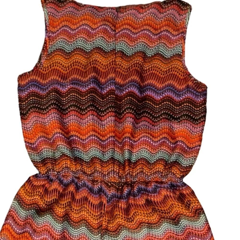 Womens Juniors Medium‎ Speed Control Romper Casual Multicolor Sleeveless Zip Up